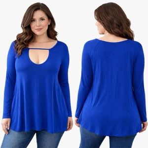 Boston Proper Cobalt Blue Tunic Top Womens Size XL